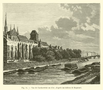 1751年の司教の見解。ラグネの絵によると 作： French School