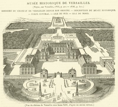 ルイ13世時代のヴェルサイユ宮殿の眺め（彫刻 作： French School