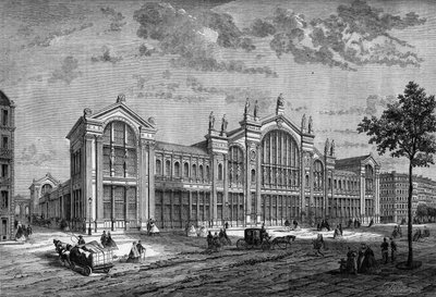 フランス人建築家ジャック・ヒトルフ（1792-1867）が建設したパリ北駅の外観。 作： French School
