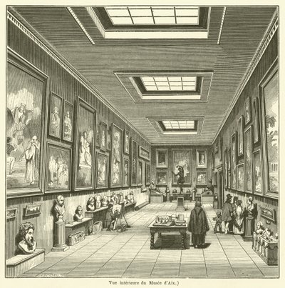 エクスの美術館の内観（エングレービング 作： French School