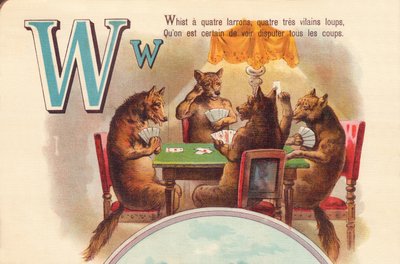 W：Whistには4人の泥棒、4人の非常にいたずらな狼がいて、すべてのショットの戦いを見ることができます。 作： French School