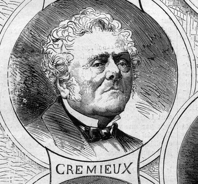 1870年の戦争-国防政府：1870年の臨時政府のメンバー、アドルフ・クレミュー（1796-1880）の肖像。10月22日付「Le Monde Illustré」706号に掲載された図版 作： French School