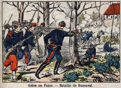 1870年のフランスとプロイセンの戦争。1871年1月19日、パリ地域でのBuzenvalの戦い。 作： French School