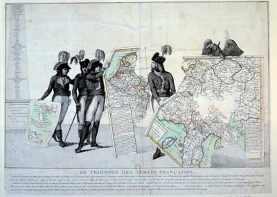 革命の戦争ナポレオン・ボナパルト将軍（1769-1821）は、フランスが征服した領土のパズルを完成させるために、イタリアの地図（イタリア・キャンペーン時）を手にしている。左側には、おそらくホシュ将軍、ピケグル将軍、ジャン・ヴィクトル（Jean- 作： French School