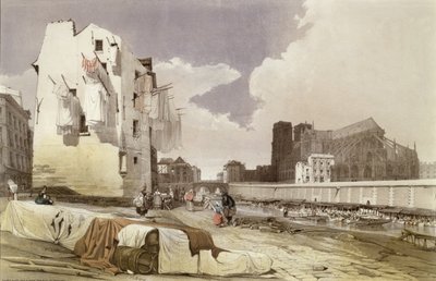 1840年頃、ケベモンテベロの洗面所にいる洗濯婦 作： French School
