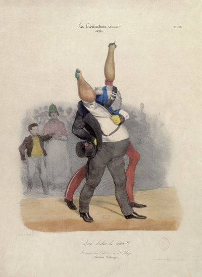What Funny Heads !、ルイフィリップドルレアン（1773-1850）およびチャールズX（1757-1836）c.1830の風刺画 作： French School