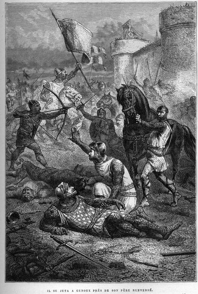 ウィリアム1世は、フランスでの戦闘中に息子のロベールに負傷しました。1076-ロベール2世の反乱 作： French School