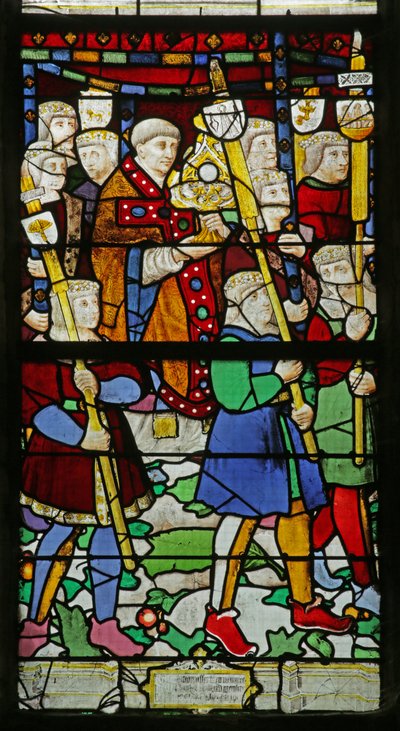 祭壇の行列を描いたウィンドウ（1495年頃）（ステンドグラス 作： French School