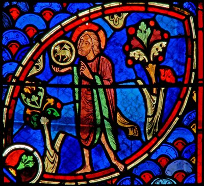 洗礼者聖ヨハネを描いたウィンドウw20：Ecce Agnus Dei 作： French School