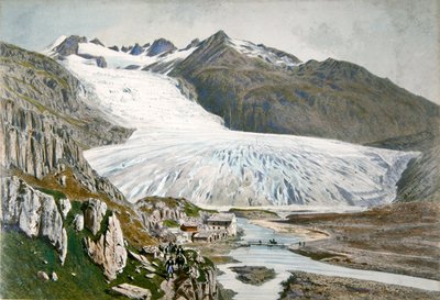 ピレネーの冬景色と旅人たち 1850年頃（カラーリトグラフ） 作： French School