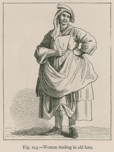 古い帽子を扱う女性 作： French School