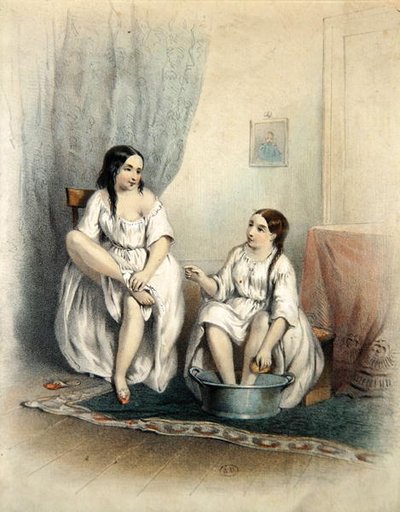 女性のトイレ事情（カラー彫刻） 作： French School