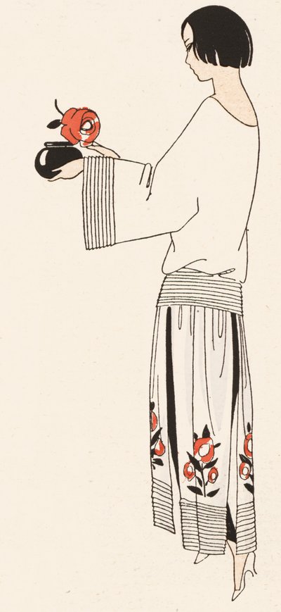 1920年代の女性ファッション（カラーリトグラフ） 作： French School