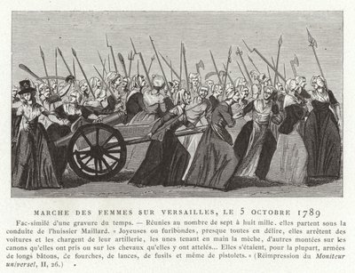 1789年10月5日、フランス革命、ベルサイユへの女性の行進 作： French School