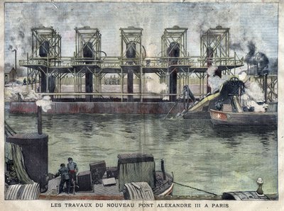 ポン・アレクサンドル3世のパリの作品。La petite Gironde "に掲載された1898年4月のエングレーヴィング。 作： French School