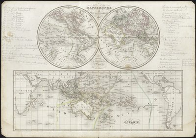 2つの半球の世界地図 作： French School