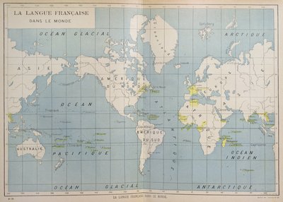 20世紀初頭のフランス語圏の国の世界地図 作： French School