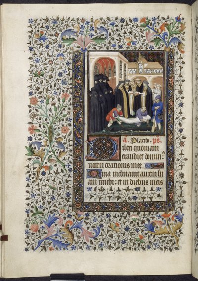 イェーツ・トンプソン 46 f156 v - 死者の埋葬、1410～20年頃（羊皮紙） 作： French School