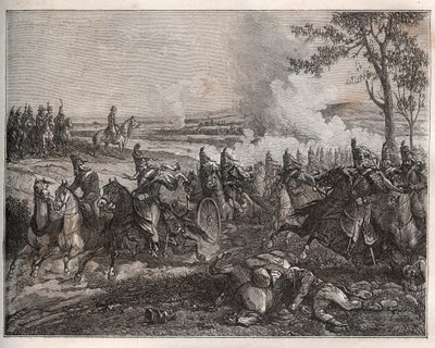 CASTIGLIONEの戦い：イタリア遠征において、ナポレオンはウルムザー率いるオーストリア軍を破り、マントヴァへの撤退を余儀なくされる。1796年8月5日 - モーリス・ラ・シャレストによる新国民百科事典 - 1870年 - 。 作： French School