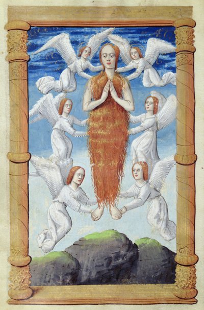 fol.97vマグダラのマリアの被昇天、Heures a lUsage de Romeから 作： French School