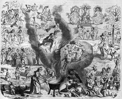 1000年目の迷信：安息日。モーリス・ラシャトレ著「世紀を超えたローマ法王と皇帝たちの歴史」に掲載されている図版 作： French School