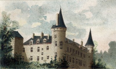 バゾッシュ（ニーヴル地方）の城の眺め。 作： French School