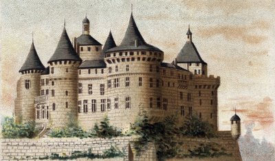 シャステルルックス城（ヨンヌ県）の眺め。 作： French School