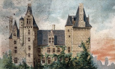 Montigny-le-Ganelon (Montigny le ganelon) (Eure et loir)の城の眺め。 作： French School