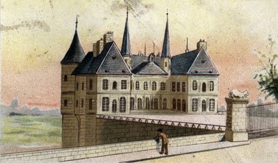 ランダン城（ピュイ・ド・ドーム）の眺め 作： French School