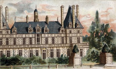 ロズニー城の眺め（セーヌ川とオワーズ川の間）。 作： French School