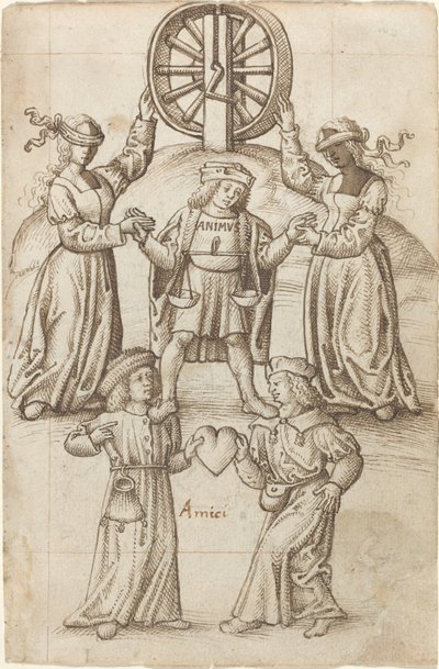「友情は平等、友人はもう一人の自分」[fol. 10レクト] 作： French early 16th Century