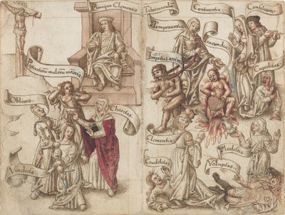 「灰の中の壷の跡を消す」[fol. 32 verso / 33 recto] 作： French early 16th Century