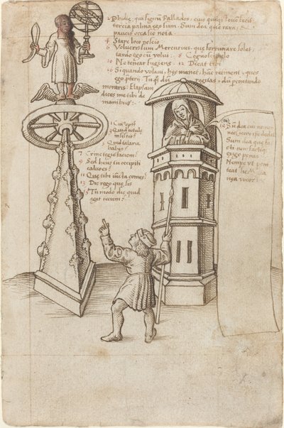 機会の女神像と通行人、そして後悔 [fol. 8r] 作： French early 16th Century