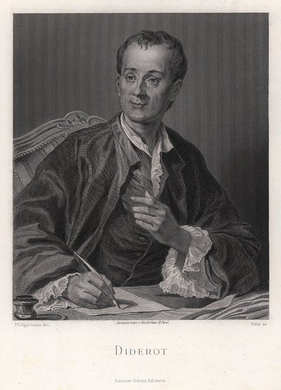 作家、エッセイスト、哲学者のドゥニ・ディドロの肖像、1713～1784年、18世紀半ば 作： French master.