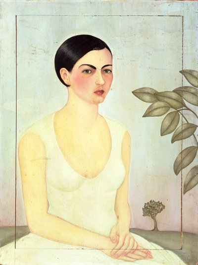 ダマ・デ・ブランコ（白い貴婦人） 1928年 （油彩・パネル） 作： Frida Kahlo
