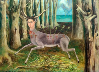 傷ついた牡鹿、あるいは小さな牡鹿 作： Frida Kahlo