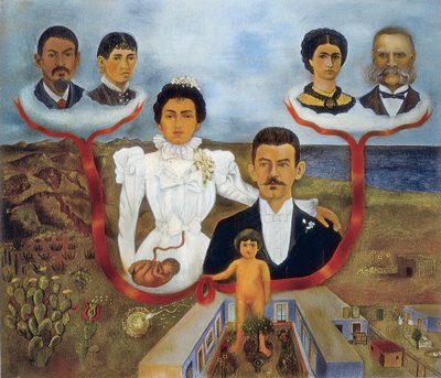 「私の祖父母、両親、そして私」 - 家系図 作： Frida Kahlo