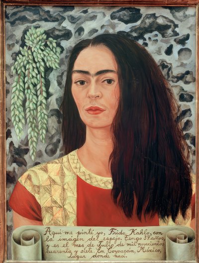 ルーズヘアの自画像 作： フリーダ・カーロ