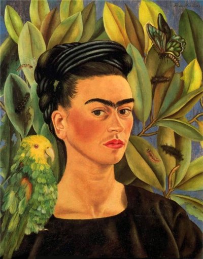 カツオと自画像 作： Frida Kahlo