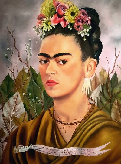 自画像、エロッサー博士に捧ぐ 作： Frida Kahlo