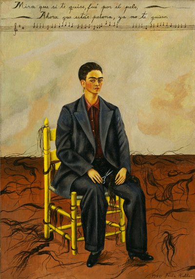 刈り上げヘアのセルフポートレート 作： Frida Kahlo