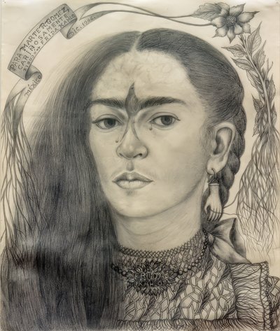 マルテ・R・ゴメスに捧げる自画像 作： Frida Kahlo