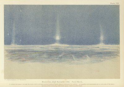 月の光、1893年11月22日、パステルスケッチ（カラーリトグラフ 作： Fridtjof Nansen
