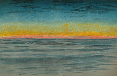 1893年9月22日の衰退する極地の日。パステルスケッチ、1893年1897年 作： Fridtjof Nansen