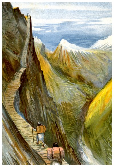 ネルパニトラック、チベット、1898年。 作： Friedrich Arnold Brockhaus