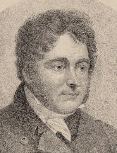 作曲家 Johann Bernhard Logier 1777-1846 の肖像。 作： Friedrich August Fricke