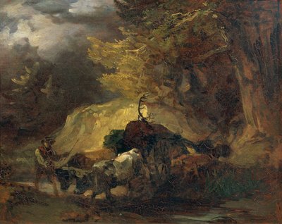 狩り終了後（シカ狩りからの帰り） 作： Friedrich August Mathias Gauermann