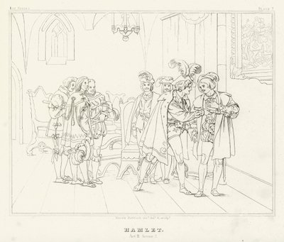 ハムレット」第3幕第2場（彫刻 作： Friedrich August Moritz Retzsch