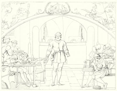 シラーの「Lied von der Glocke（鐘の歌）」の挿絵（彫刻）。 作： Friedrich August Moritz Retzsch
