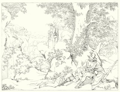 シラーの「Lied von der Glocke（鐘の歌）」の挿絵（彫刻）。 作： Friedrich August Moritz Retzsch
